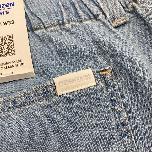 Levi's Denizen Light Blue Denim Knit Loose A-Line Shorts Women Size 16 W33 NWT - Picture 5 of 5